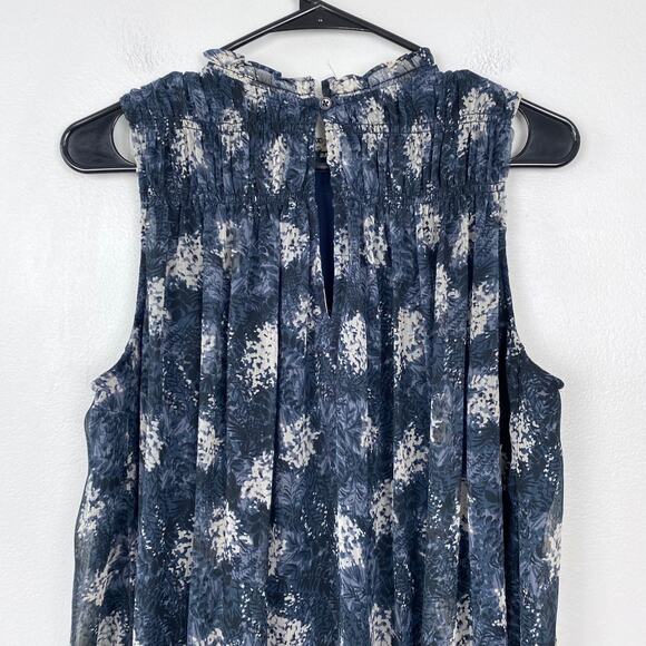 Joie Limited Edition Navy Floral Baltic Print Swing Dress Summer Chic Medium - Picture 7 of 10